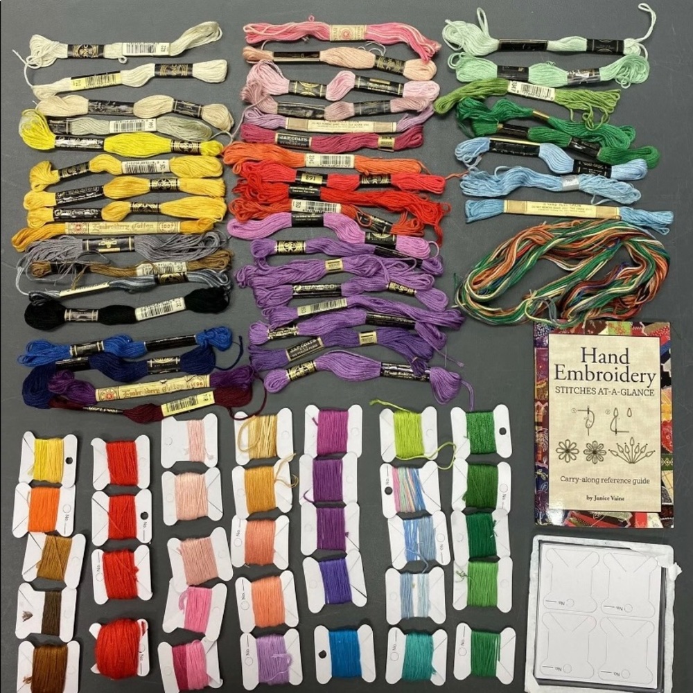 Embroidery Floss, Hand-Embroidery Booklet and 9” vintage hoop!!!!!